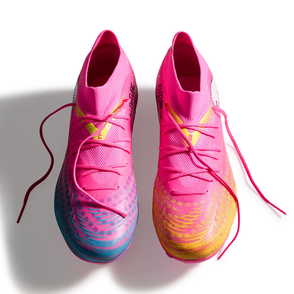 Puma Fußballschuhe Future 9 Match FG/AG, Poison Pink-Sun Stream-Bright Aqua-Puma White