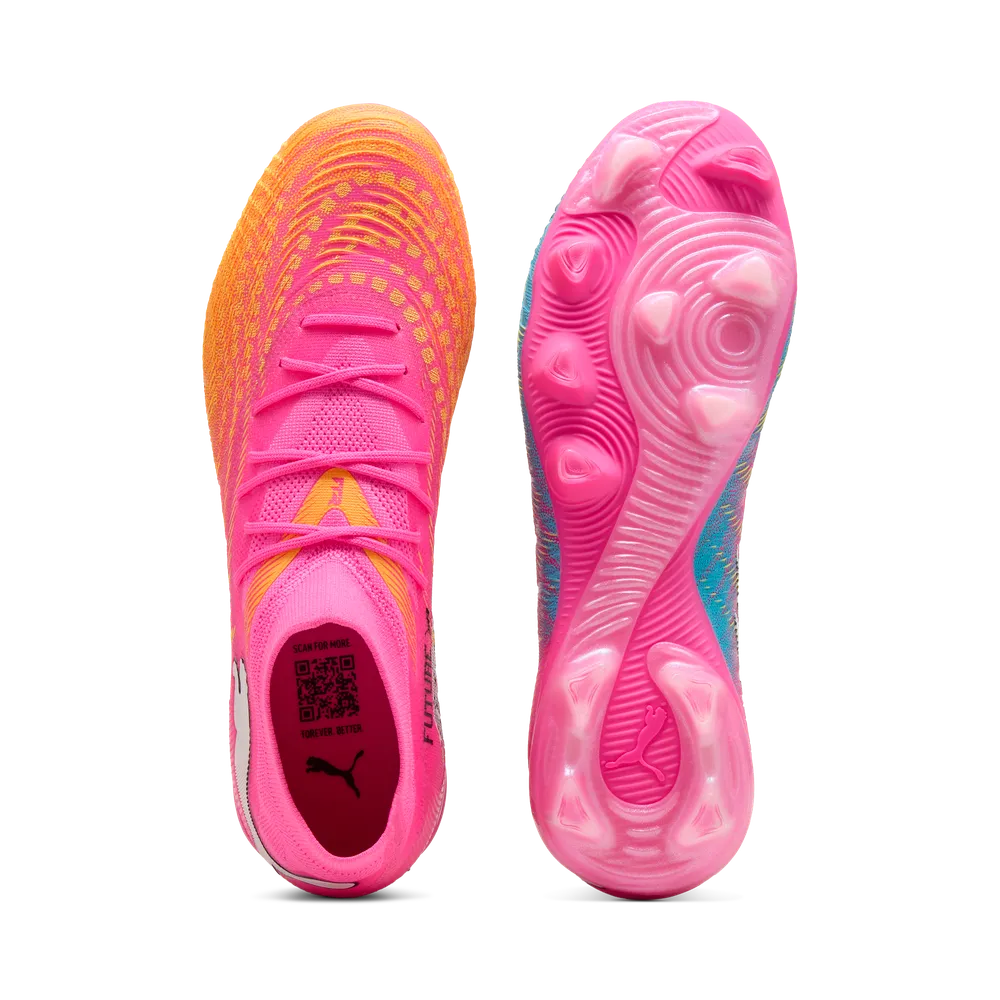 Puma Fußballschuhe Future 9 Match FG/AG, Poison Pink-Sun Stream-Bright Aqua-Puma White