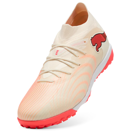 Puma Fußballschuhe Future 9 Match TT, Sugared Almond-Puma White-Ultra Red-Puma – Rückansicht – rot / 41