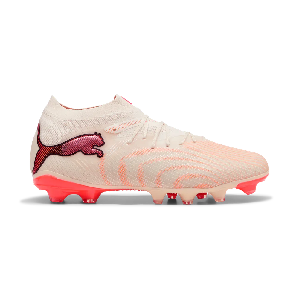 Puma Fußballschuhe Future 9 Pro FG/AG, Almond-Puma White Ultra-Red-Puma Black