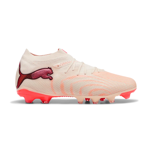 Puma Fußballschuhe Future 9 Pro FG/AG, Almond-Puma White Ultra-Red-Puma Black – weiß / 39