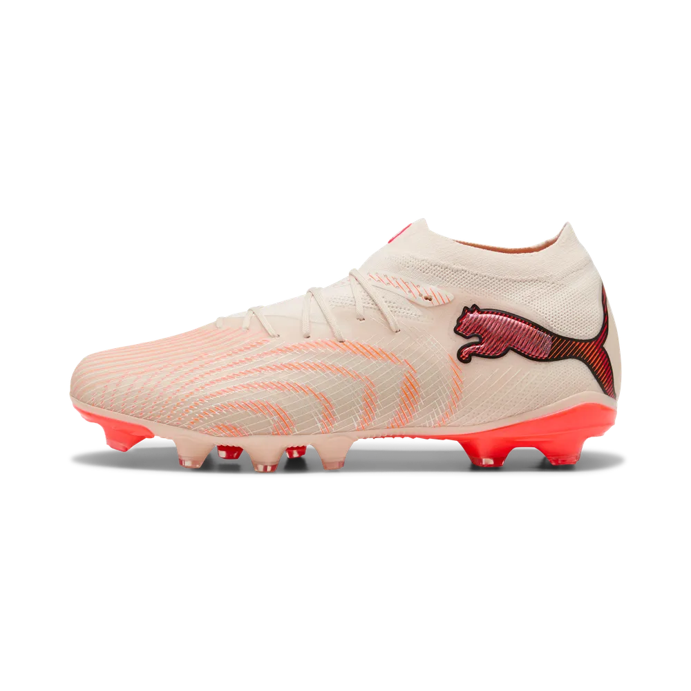 Puma Fußballschuhe Future 9 Pro FG/AG, Almond-Puma White Ultra-Red-Puma Black – Bild 