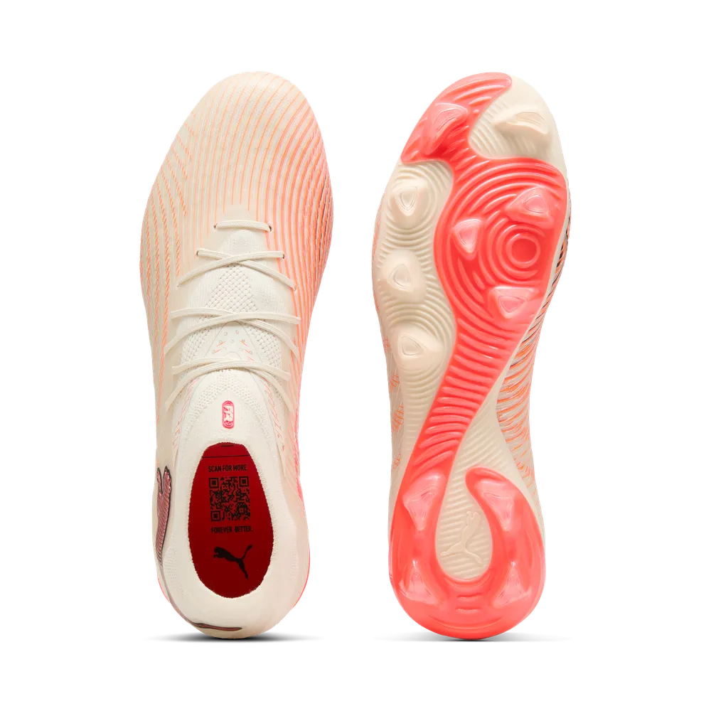 Puma Fußballschuhe Future 9 Pro FG/AG, Almond-Puma White Ultra-Red-Puma Black – Bild 