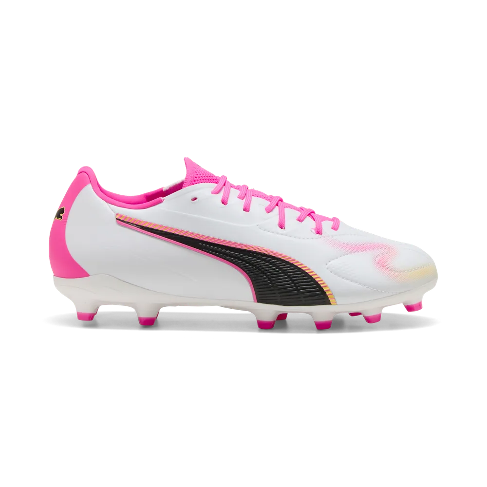 Puma Kinderfußballschuhe King 20 Match FG/AG, White-Poison Pink-Bright Aqua – Bild 