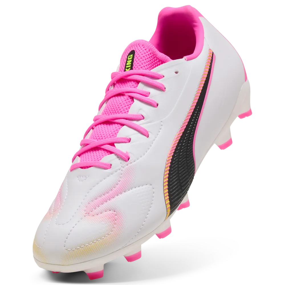 Puma Kinderfußballschuhe King 20 Match FG/AG, White-Poison Pink-Bright Aqua – Bild 