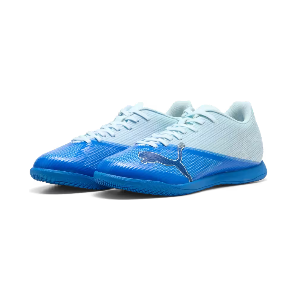Puma Hallenfußballschuhe Ultra 7 Play IT, Ultra Blue-Icy Blue-PUMA Black-Lime Squeeze – Bild 