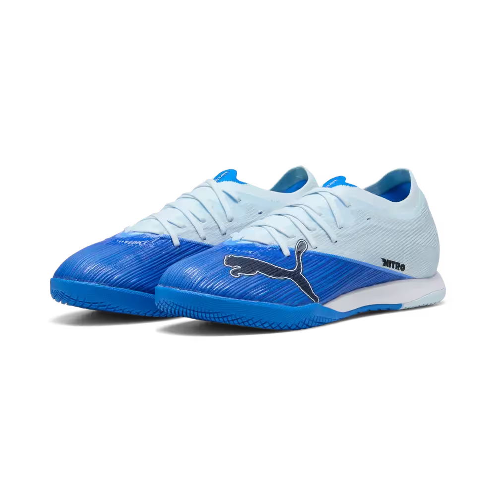 Puma Hallenfußballschuhe Ultra Nitro 7 Match IT, Ultra Blue-Icy Blue-PUMA Black-Lime Squeeze – Bild 