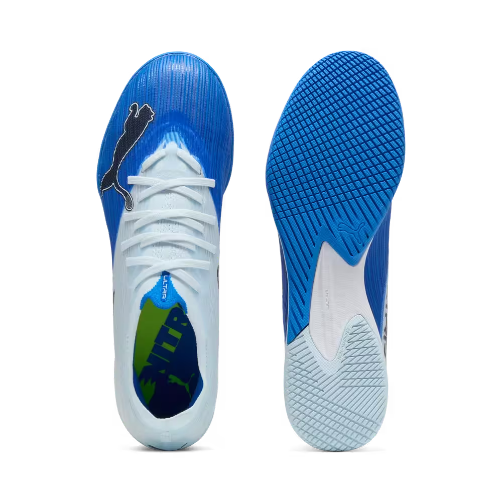 Puma Hallenfußballschuhe Ultra Nitro 7 Match IT, Ultra Blue-Icy Blue-PUMA Black-Lime Squeeze – Bild 