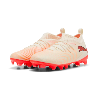 Puma Kinderfußballschuhe Future 9 Match FG/AG, Sugared Almond-PUMA White-Ultra Red-PUMA Black