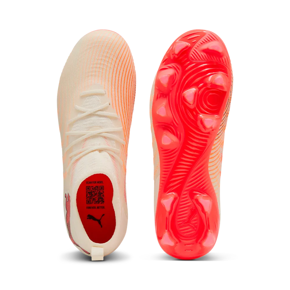 Puma Kinderfußballschuhe Future 9 Match FG/AG, Sugared Almond-PUMA White-Ultra Red-PUMA Black