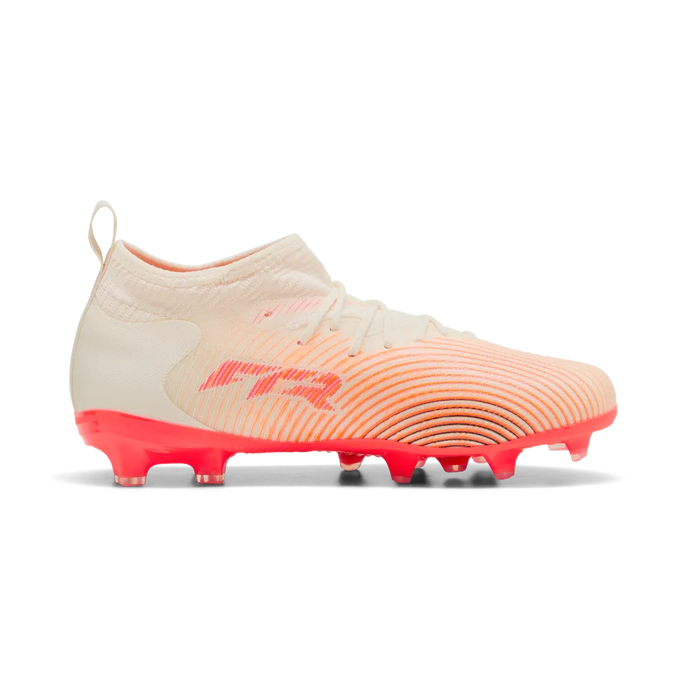 Puma Kinderfußballschuhe Future 9 Match FG/AG, Sugared Almond-PUMA White-Ultra Red-PUMA Black