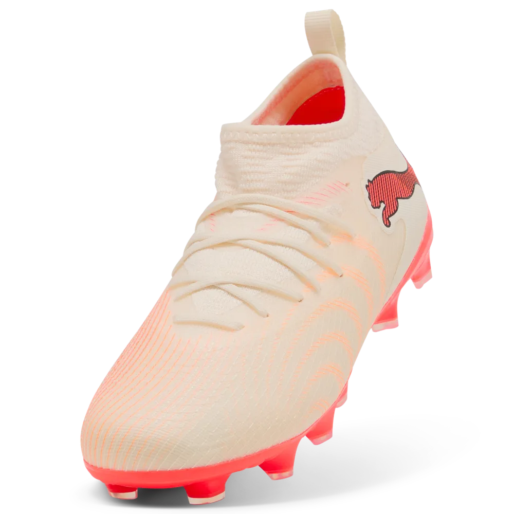 Puma Kinderfußballschuhe Future 9 Match FG/AG, Sugared Almond-PUMA White-Ultra Red-PUMA Black