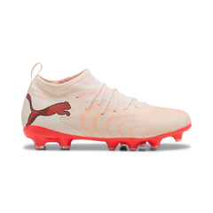 Puma Kinderfußballschuhe Future 9 Match FG/AG, Sugared Almond-PUMA White-Ultra Red-PUMA Black