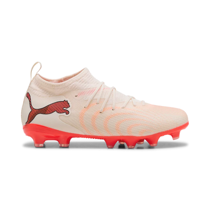 Puma Kinderfußballschuhe Future 9 Match FG/AG, Sugared Almond-PUMA White-Ultra Red-PUMA Black