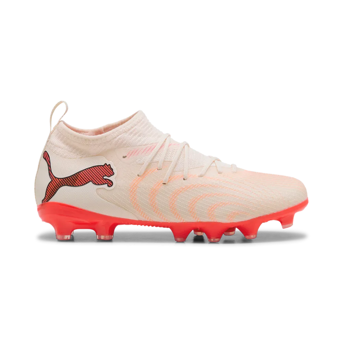 Puma Kinderfußballschuhe Future 9 Match FG/AG, Sugared Almond-PUMA White-Ultra Red-PUMA Black