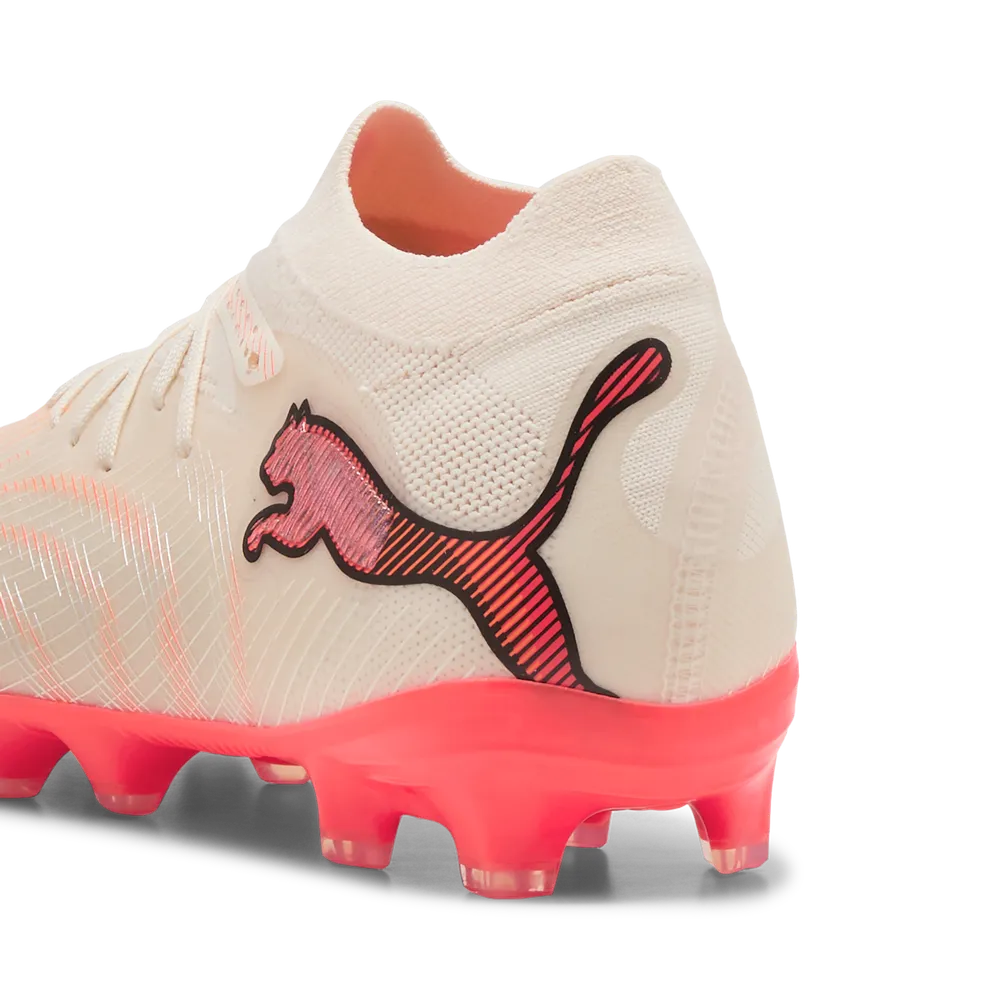 Puma Kinderfußballschuhe Future 9 Pro FG/AG, Sugared Almond-PUMA White-Ultra Red-PUMA Black – Bild 