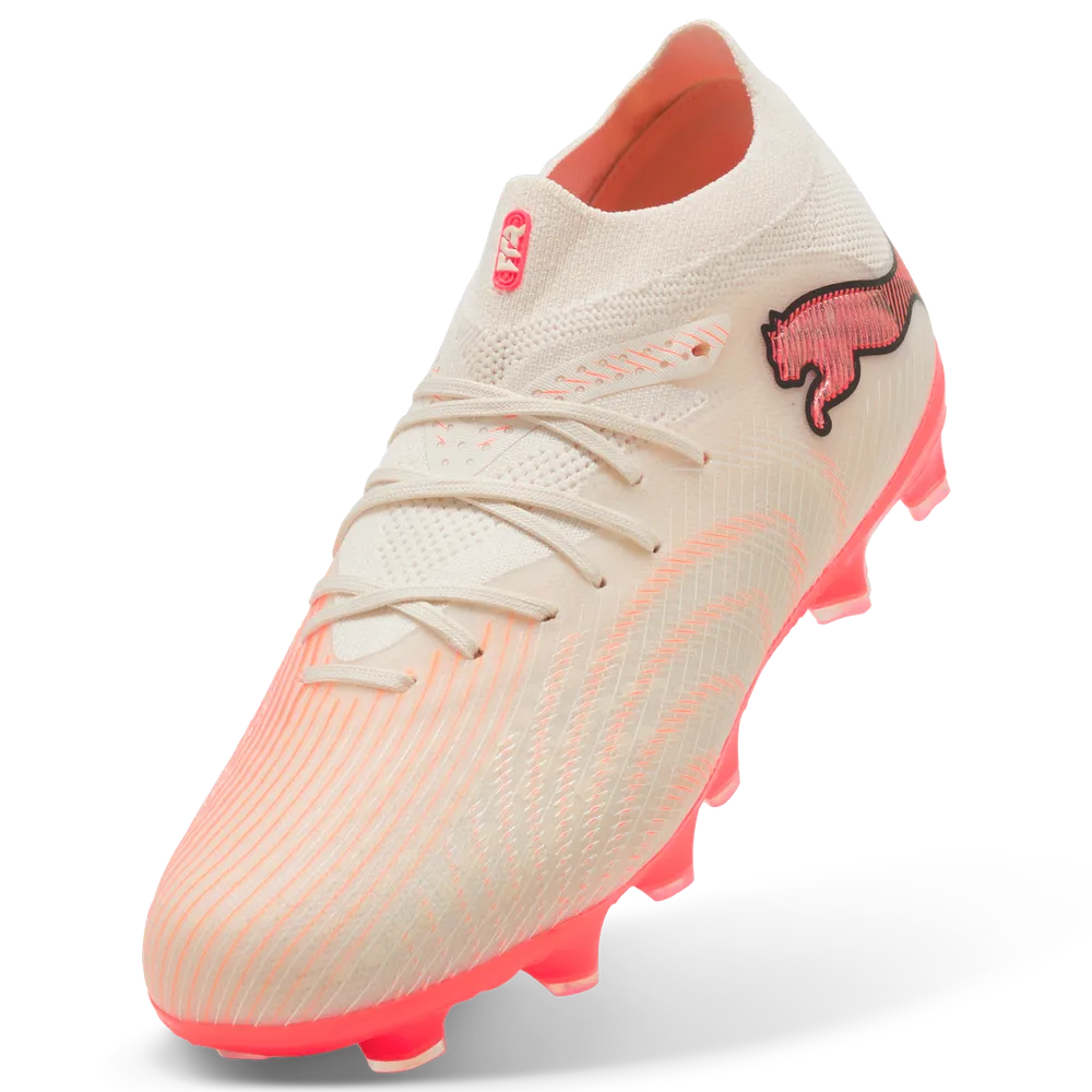 Puma Kinderfußballschuhe Future 9 Pro FG/AG, Sugared Almond-PUMA White-Ultra Red-PUMA Black