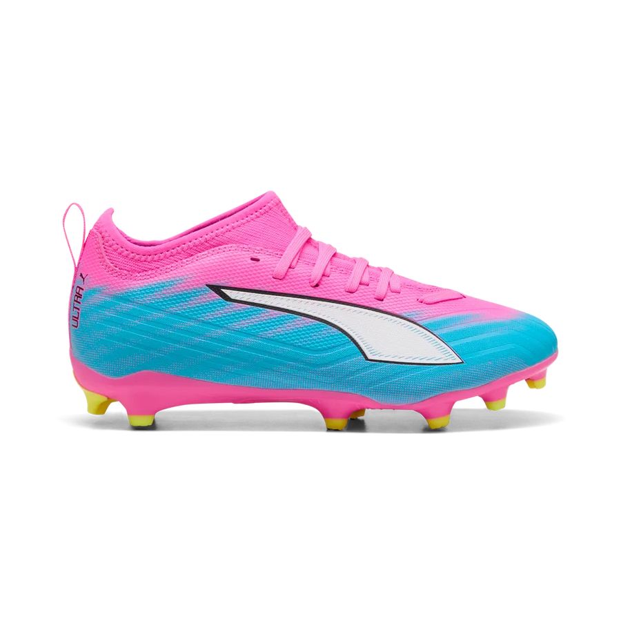 Puma Kinderfußballschuhe Ultra 6 Match FG/AG, Poison Pink-PUMA White-Sun Stream-Bright