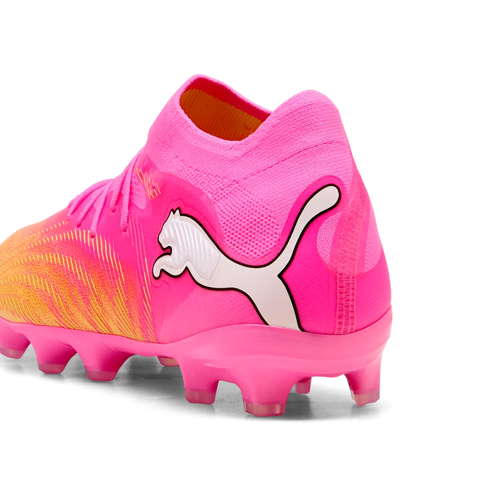 Puma Kinderfußballschuhe Future 9 Pro FG/AG, Poison Pink-Sun Stream-Bright Aqua-Puma White – Bild 