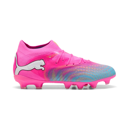Puma Kinderfußballschuhe Future 9 Pro FG/AG, Poison Pink-Sun Stream-Bright Aqua-Puma White