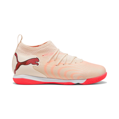 Puma Kinderhallenfußballschuhe Future 9 Match IT, Sugared Almond-PUMA White-Ultra Red-PUMA Black