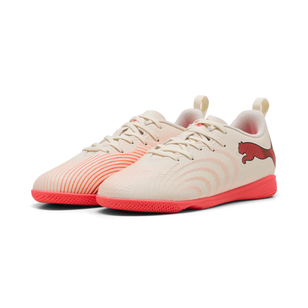 Puma Kinderhallenfußballschuhe Future 9 Play IT, Sugared Almond-PUMA White-Ultra Red-PUMA Black