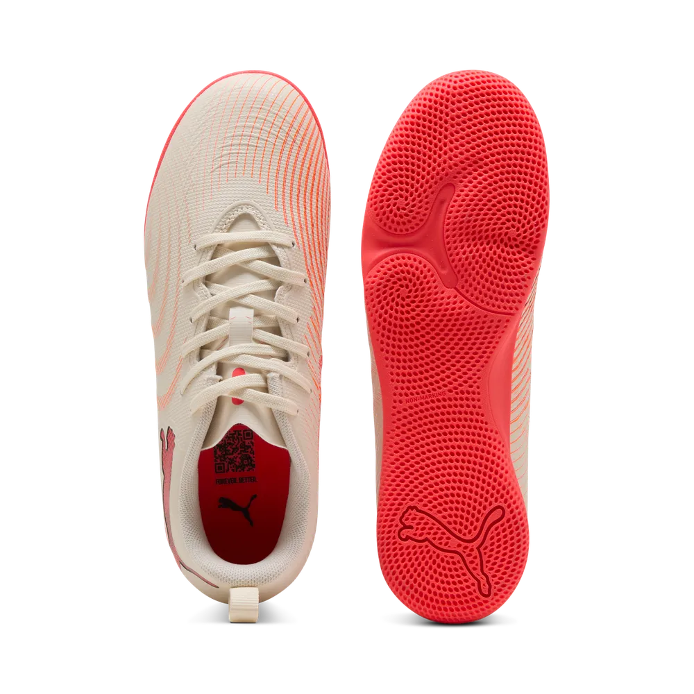 Puma Kinderhallenfußballschuhe Future 9 Play IT, Sugared Almond-PUMA White-Ultra Red-PUMA Black