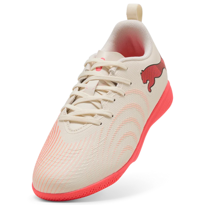 Puma Kinderhallenfußballschuhe Future 9 Play IT, Sugared Almond-PUMA White-Ultra Red-PUMA Black