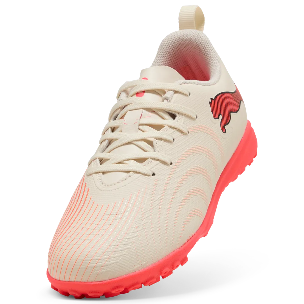 Puma Kinderhallenfußballschuhe Future 9 Play TT, Sugared Almond-PUMA White-Ultra Red-PUMA Black