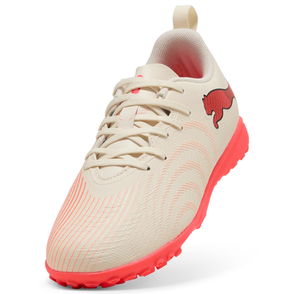 Puma Kinderhallenfußballschuhe Future 9 Play TT, Sugared Almond-PUMA White-Ultra Red-PUMA Black