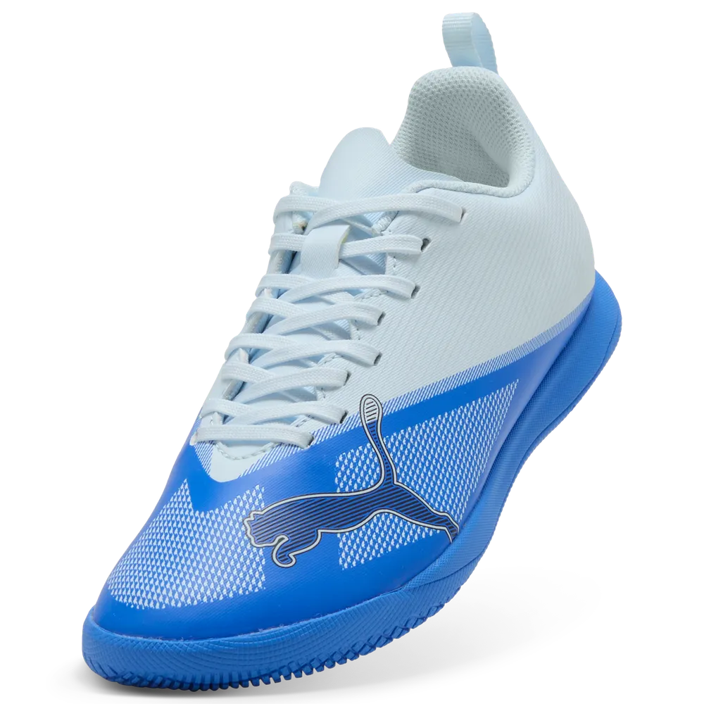 Puma Kinderhallenfußballschuhe Ultra 7 Play IT, Ultra Blue-Icy Blue-PUMA Black-Lime Squeeze