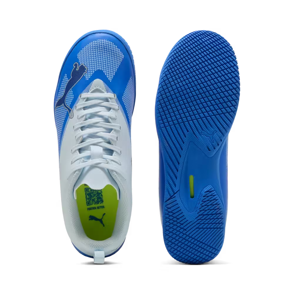Puma Kinderhallenfußballschuhe Ultra 7 Play IT, Ultra Blue-Icy Blue-PUMA Black-Lime Squeeze