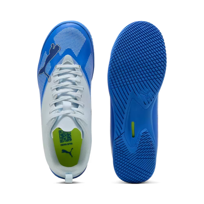 Puma Kinderhallenfußballschuhe Ultra 7 Play IT, Ultra Blue-Icy Blue-PUMA Black-Lime Squeeze