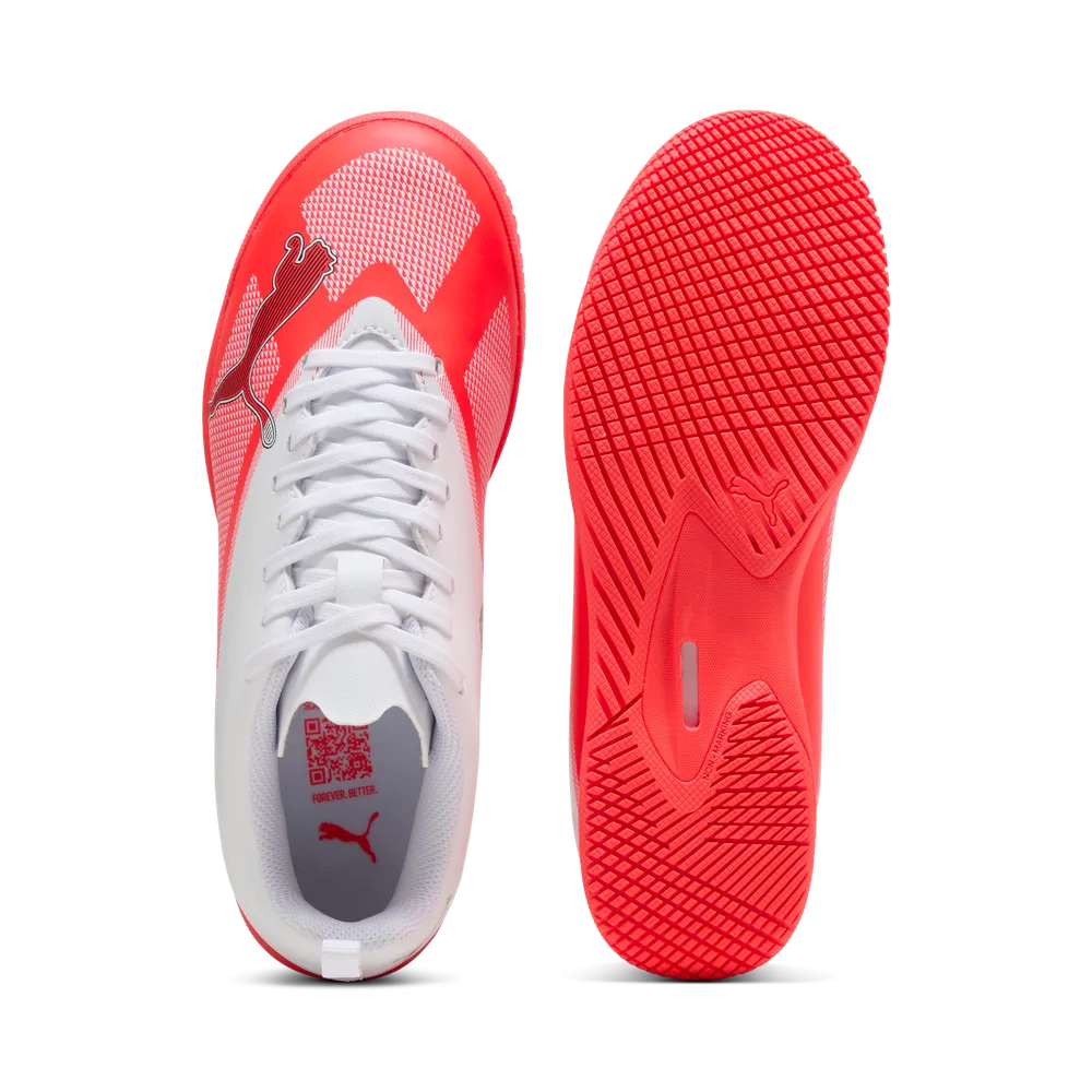 Puma Kinderhallenfußballschuhe Ultra 7 Play IT, Ultra Red-PUMA Black-PUMA White