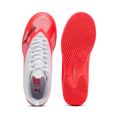 Puma Kinderhallenfußballschuhe Ultra 7 Play IT, Ultra Red-PUMA Black-PUMA White