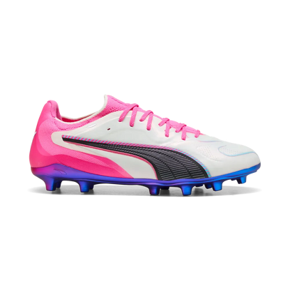 Puma Fußballschuhe King 20 Ultimate FG/AG, White-Poison Pink-Bright Aqua