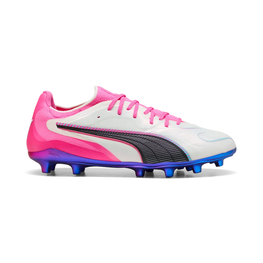 Puma Fußballschuhe King 20 Ultimate FG/AG, White-Poison Pink-Bright Aqua