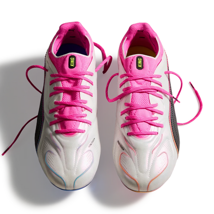 Puma Fußballschuhe King 20 Ultimate FG/AG, White-Poison Pink-Bright Aqua
