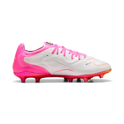 Puma Fußballschuhe King 20 Ultimate FG/AG, White-Poison Pink-Bright Aqua