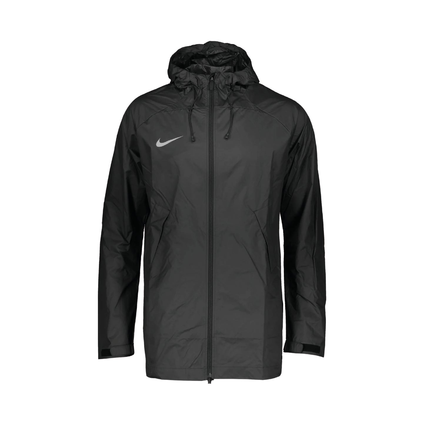 Nike Team Kinderregenjacke schwarz, mit durchgehenden Zipper und für besten Schutz vor Nässe