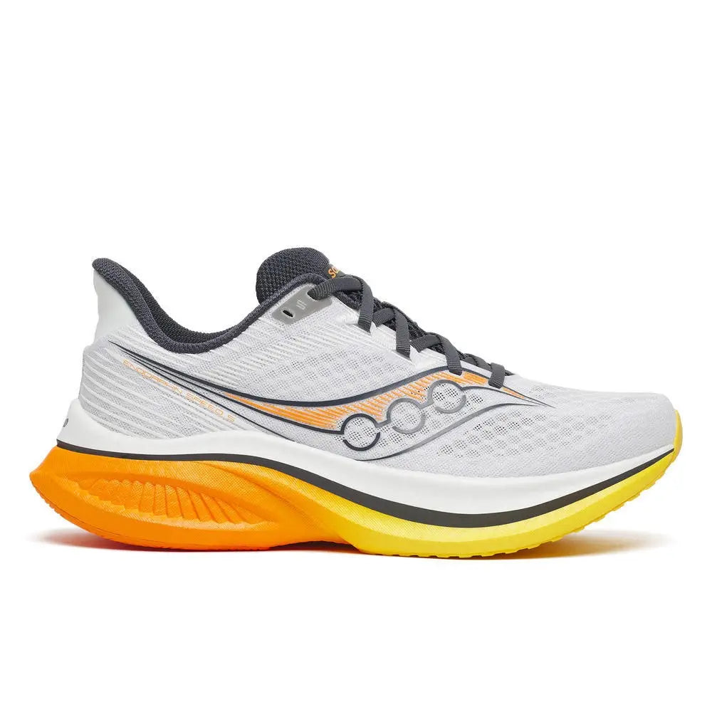 Saucony Herrenlaufschuhe Endorphin Speed 5, white/fuego – Bild 
