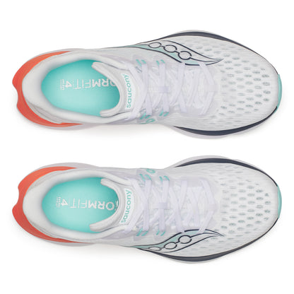 Saucony Damenlaufschuhe Kinvara 16, leichter Laufschuh für schnelle Läufe und flexibles Alltagstraining, white/navy, Größe 38 - machsport