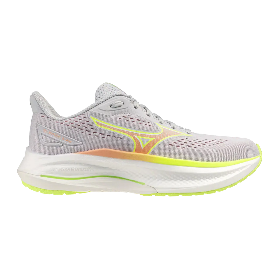 Mizuno Damenlaufschuhe Wave Inspire 22, Cloudscape/desert Flower/lime Pulp