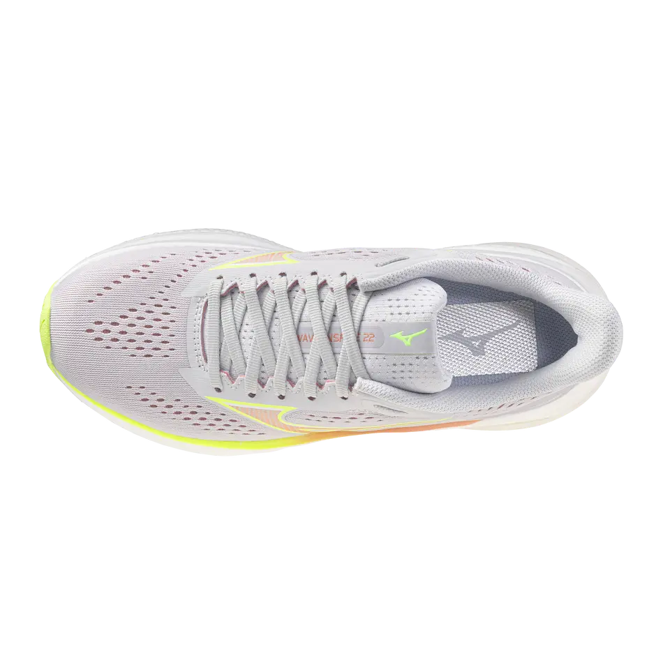 Mizuno Damenlaufschuhe Wave Inspire 22, Cloudscape/desert Flower/lime Pulp – Bild 