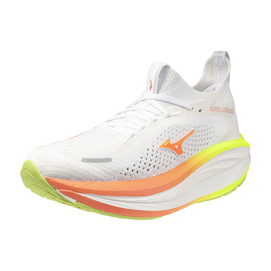 Mizuno Damenlaufschuhe Neo Vista 3, White/flamingo Coral/lime Pulp – Bild 