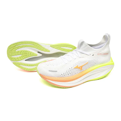 Mizuno Damenlaufschuhe Neo Vista 3, White/flamingo Coral/lime Pulp