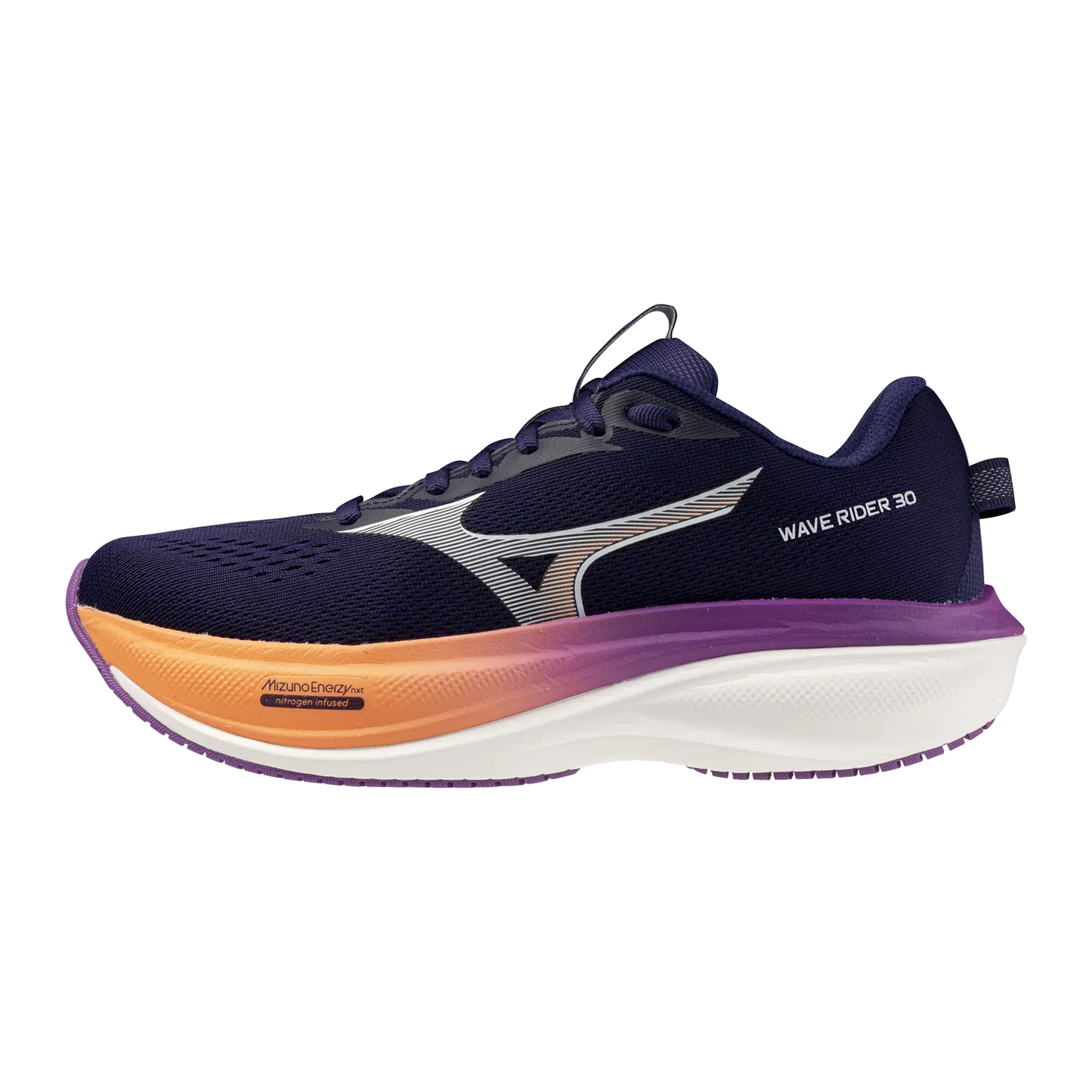 Mizuno Damenlaufschuhe Wave Rider 30, Rhodonite/white/firecracker