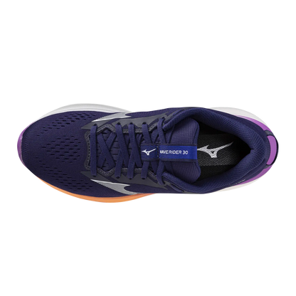 Mizuno Damenlaufschuhe Wave Rider 30, Rhodonite/white/firecracker