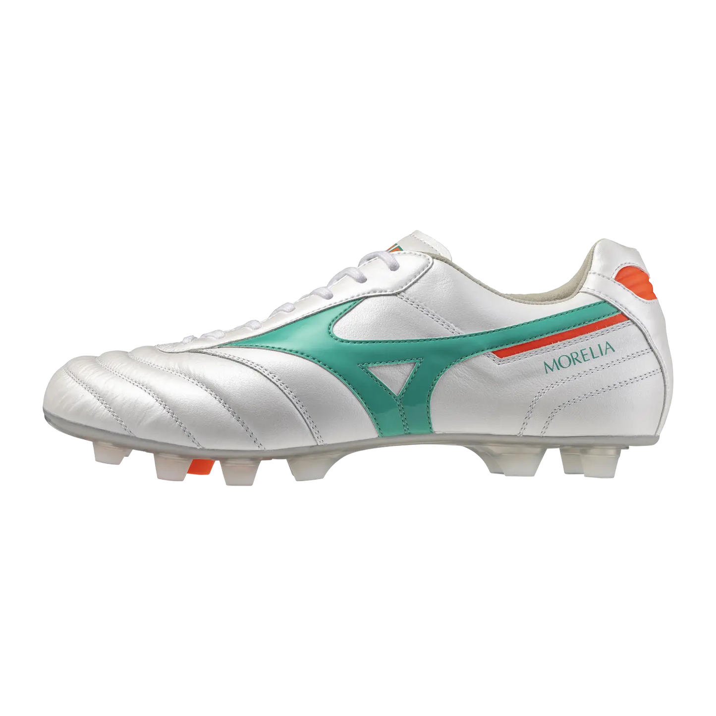 Mizuno Fußballschuhe Morelia II Elite, White/arcadia/lava Orange