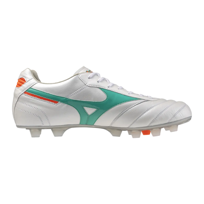 Mizuno Fußballschuhe Morelia II Elite, White/arcadia/lava Orange